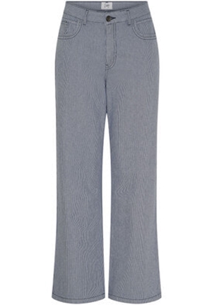 Byxor - Como Stripe Wide Pant – blue pinstripe
